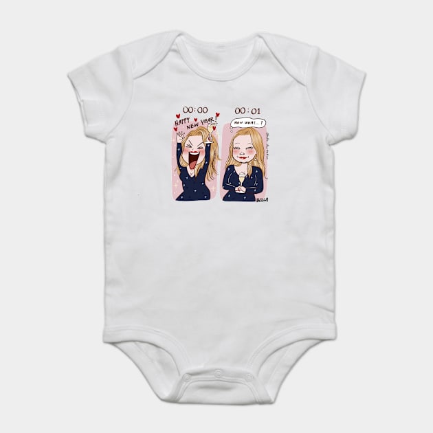 New Year Tee Baby Bodysuit by Bella Illustration 